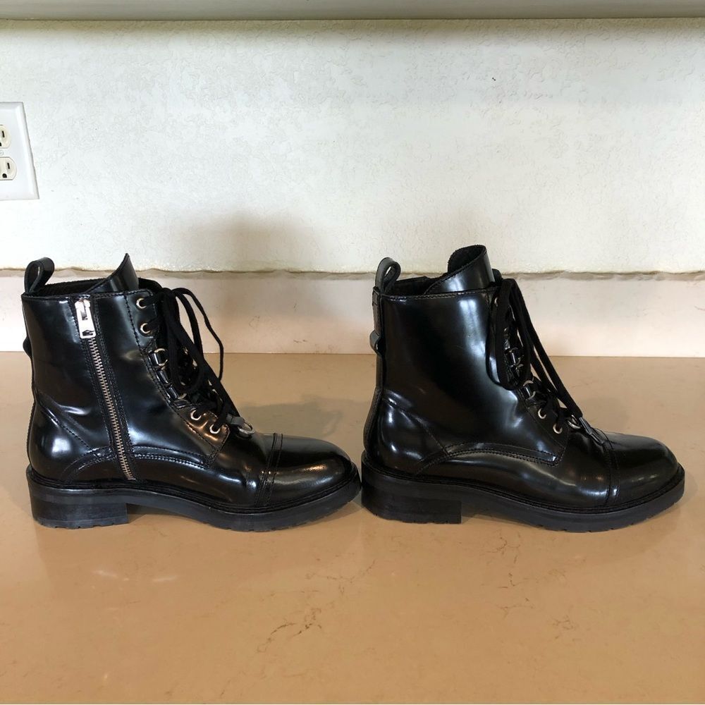 NWOT All Saints Lira Patient Leather Hiker Combat Boots - Picture 7 of 17
